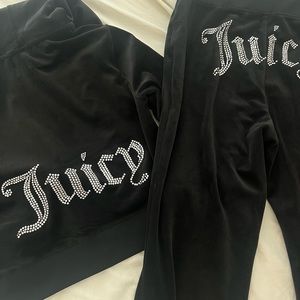 juicy couture black velvet tracksuit